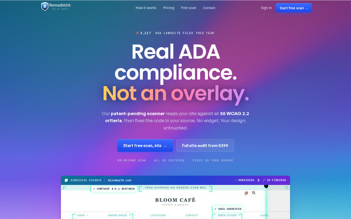 RemediADA website homepage